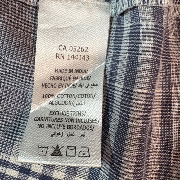 CALIFORNIA MOONRISE 100% Cotton Lightweight Plaid Poncho / Cardigan / Wrap Sz S - Picture 7 of 9